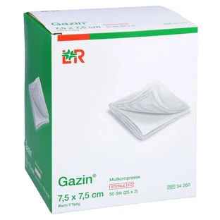 Gauze pads, 7.5 x 7.5 cm, sterile, 8-ply, 25 x 2 pcs