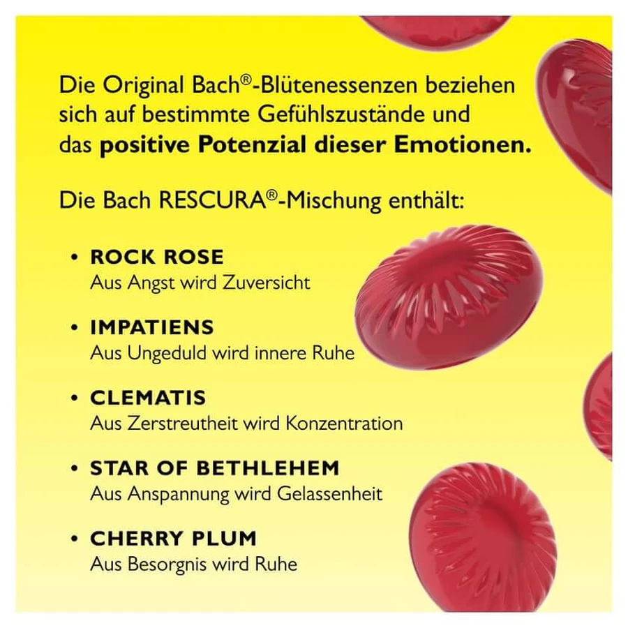 Pastylki do ssania Bach Flower Original Rescura – mieszanka jagodowa, 50 g: ceny i cechy