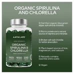 Aavalabs Organic Spirulina & Chlorella Algae, 200 Capsules