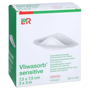Vliwasorb Sensitive 7.5 x 7.5 cm Super Absorbent, 10 count