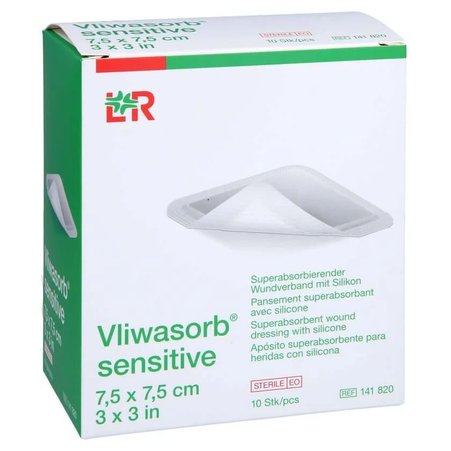 Vliwasorb Sensitive 7.5 x 7.5 cm Super Absorbent, 10 count
