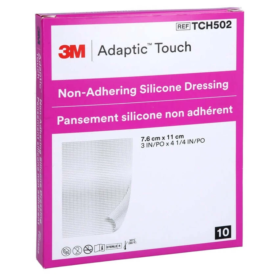 Adaptic Touch 7,6 x 11 cm, neaderent. Sil.Wu, 10 buc.
