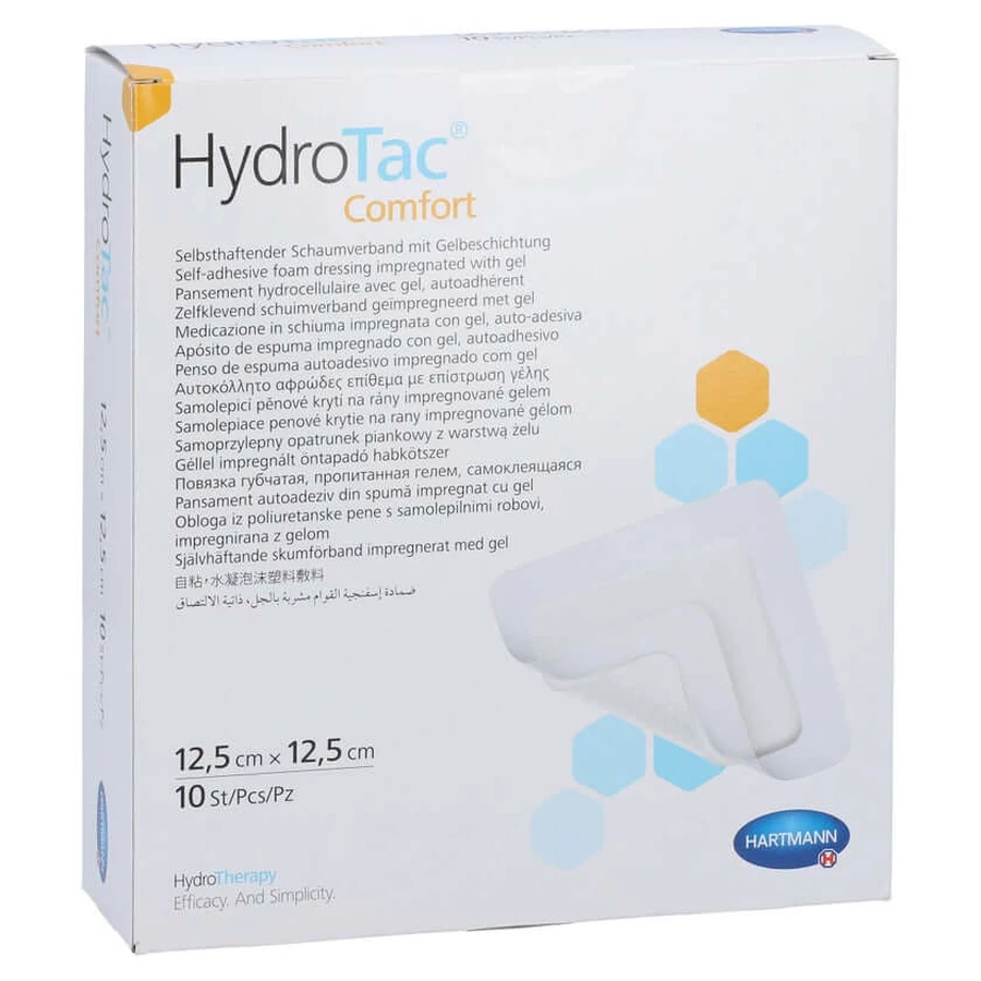 Hydrotac Comfort-schuimverband 12,5 x 12,5 cm, 10 stuks