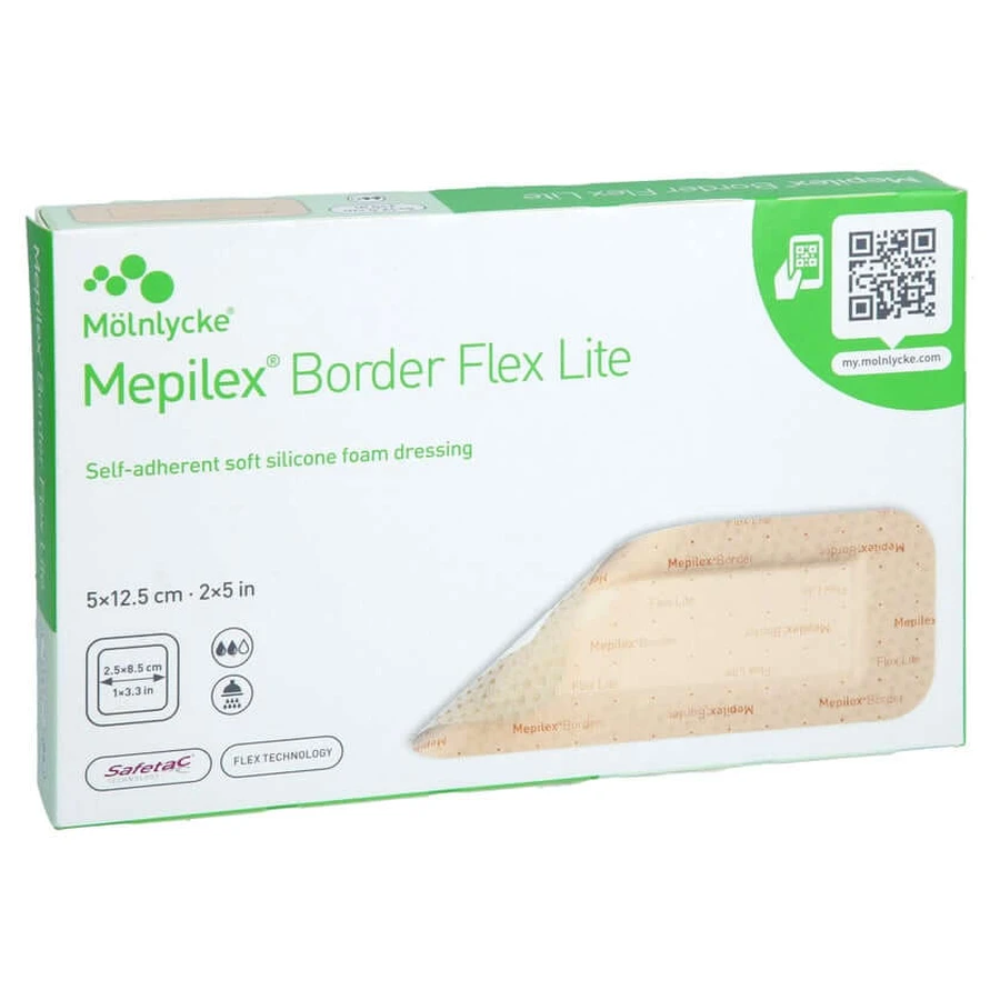 Mepilex Border Flex Lite Foam Dressing, 5 pieces