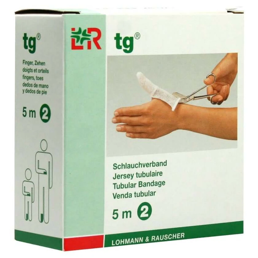 TG Tubular Bandage, Size 2, 5 m, White, 1 piece