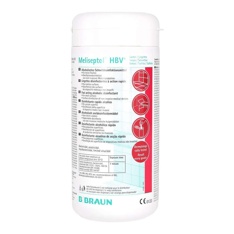 Boîte distributrice de lingettes Meliseptol HBV, 100 lingettes