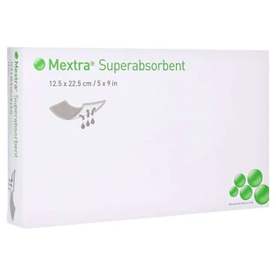 Apósito superabsorbente Mextra, 12,5 x 22,5 cm, 10 unidades