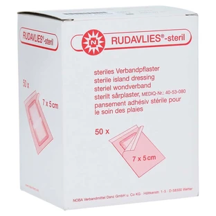 Pansements adhésifs stériles Rudavlies, 5 x 7 cm, paquet de 50
