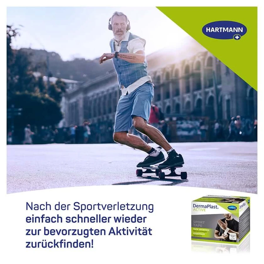 DermaPlast Active Sport Tape, wit, 3,75 cm x 7 m, 1 rol
