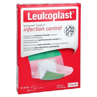 Leukoplast Leukomed Sorbact Sterile 8x10 cm, 3 pieces