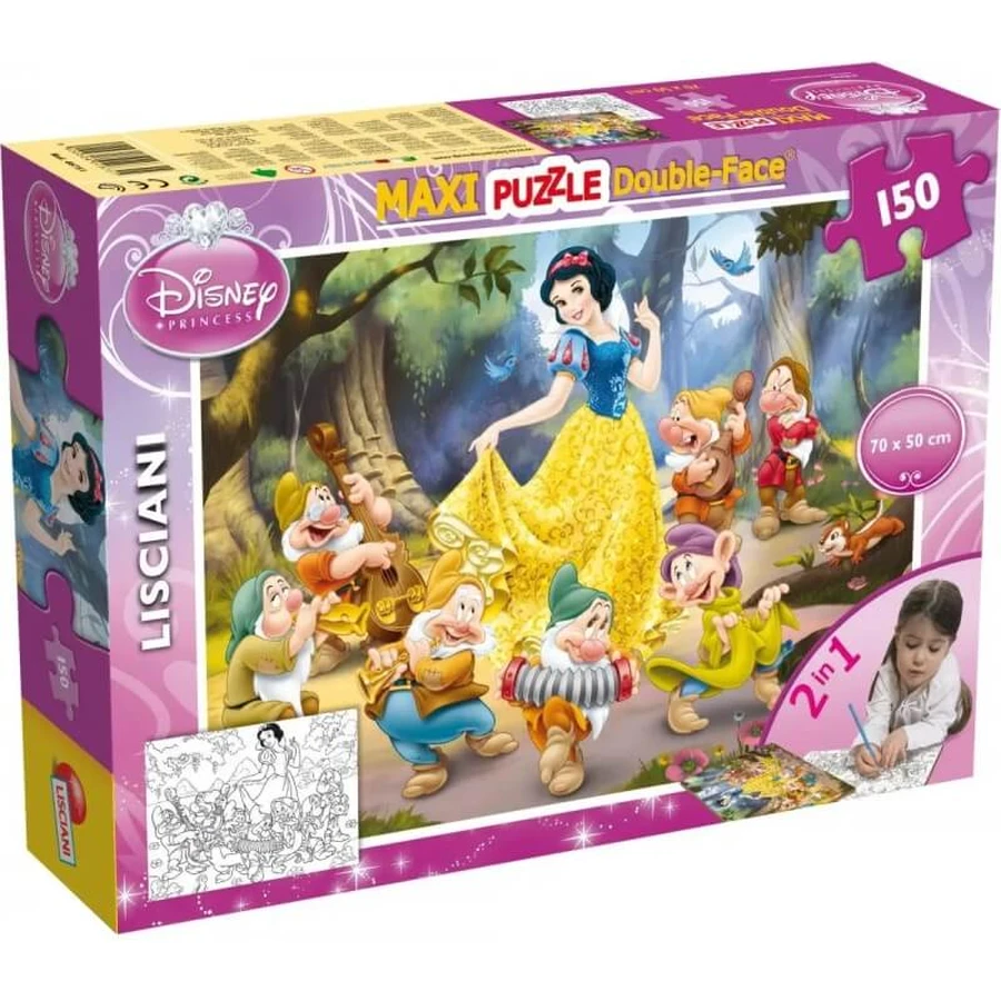Lisciani doppelseitiges „Schneewittchen“-Maxipuzzle, 150 Teile