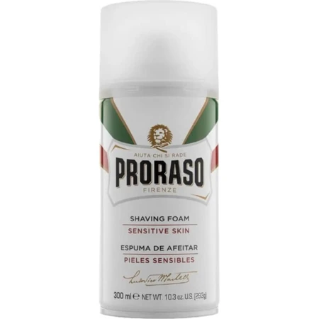 Proraso Sensitive Skin - Mousse à raser pour peaux sensibles, 300 ml