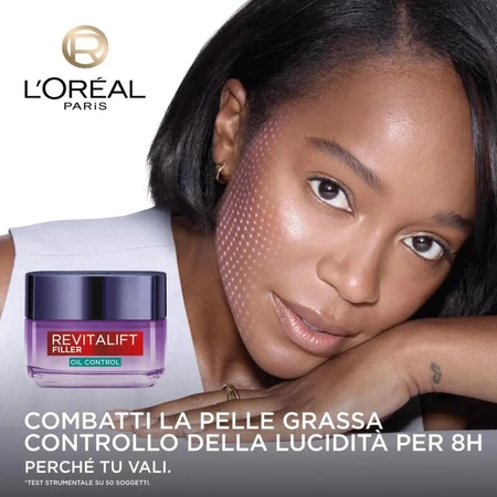 L'Oréal Paris Revitalift Filler 8H Control de Grasa - Crema-gel con ácido hialurónico, 50 ml