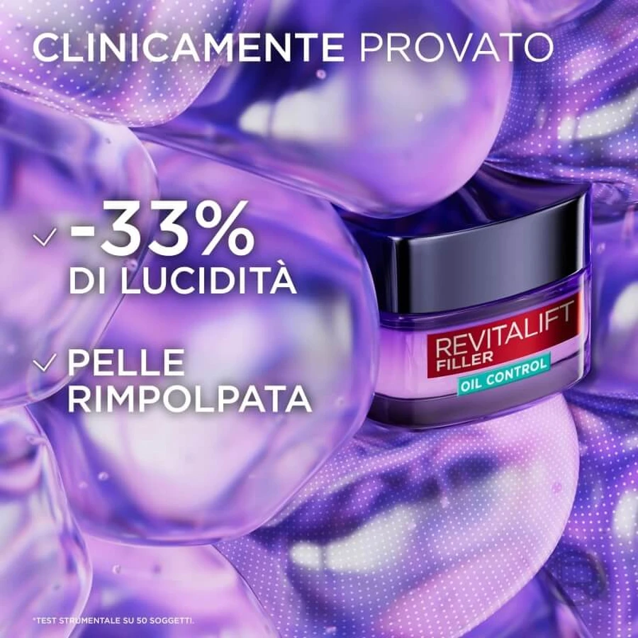 L'Oréal Paris Revitalift Filler 8H Control de Grasa - Crema-gel con ácido hialurónico, 50 ml