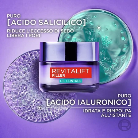 L'Oréal Paris Revitalift Filler 8H Control de Grasa - Crema-gel con ácido hialurónico, 50 ml