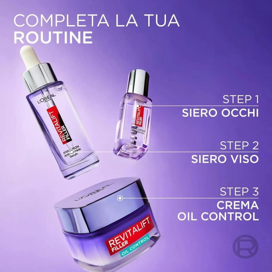 L'Oréal Paris Revitalift Filler 8H Control de Grasa - Crema-gel con ácido hialurónico, 50 ml