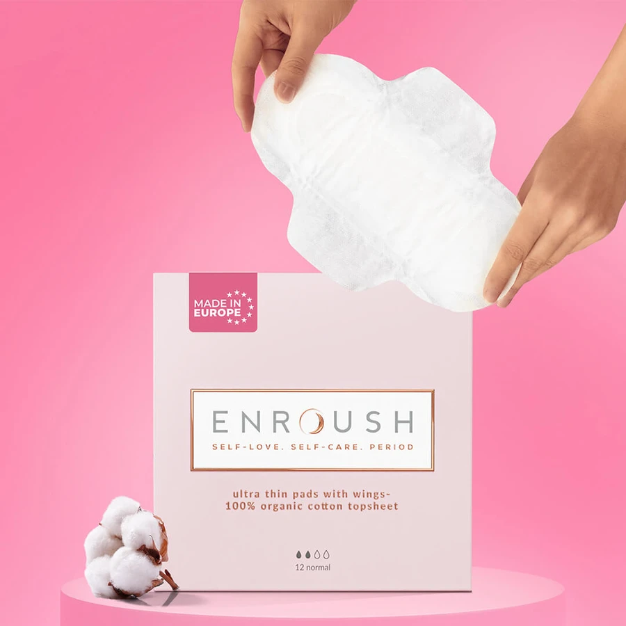 Enroush organic absorbent cotton pads Normal, 12 pieces