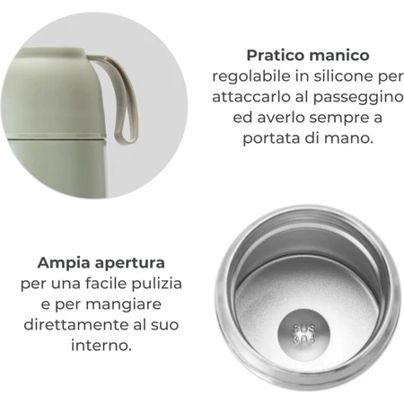 Nuvita Thermos - Recipiente para alimentos de acero inoxidable de 620 ml - verde