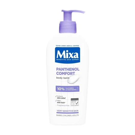 Mixa Panthenol Comfort - Loción corporal calmante para piel sensible, contra el picor, 250 ml