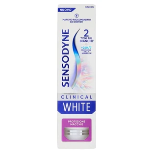 Sensodyne Clinical White - Pasta dentífrica blanqueadora para dientes sensibles con protección contra las manchas, 75 ml