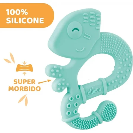 Chicco Soft Iguana - Silicone Teether - Light Blue