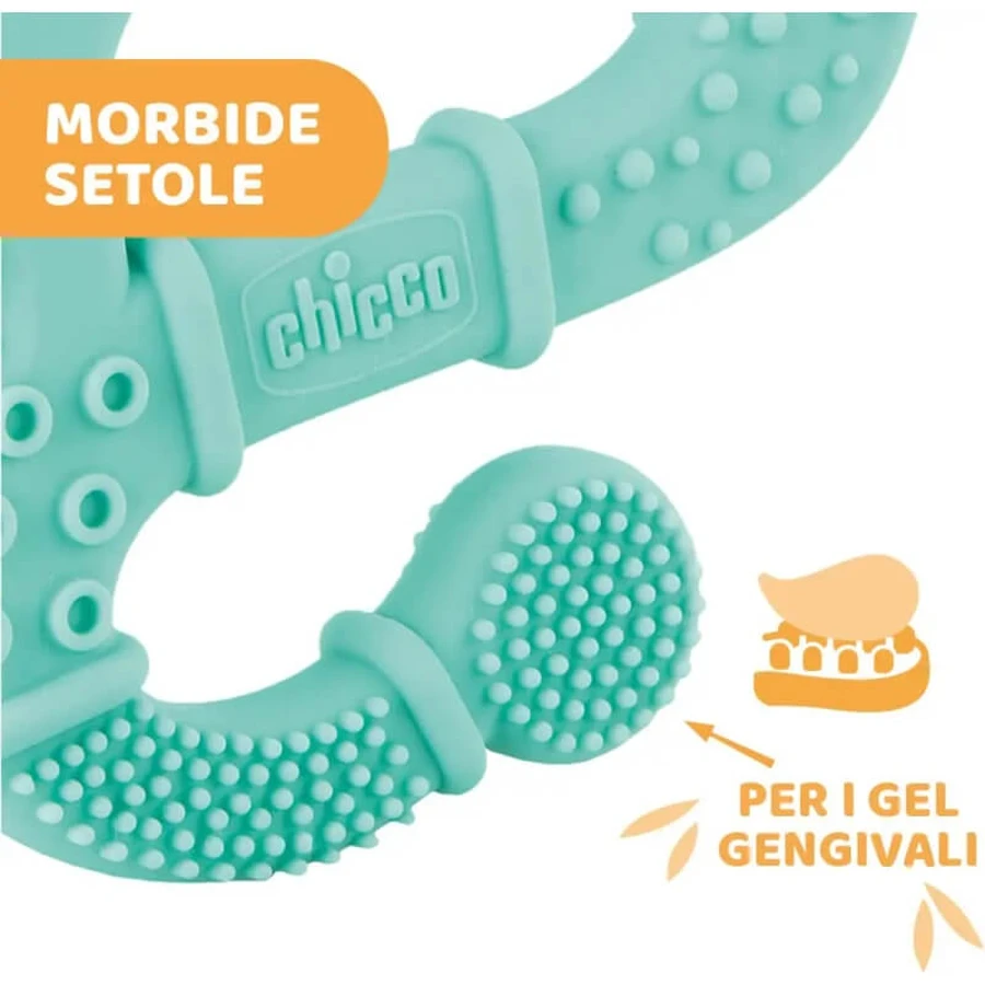 Chicco Soft Iguana - Silicone Teether - Light Blue