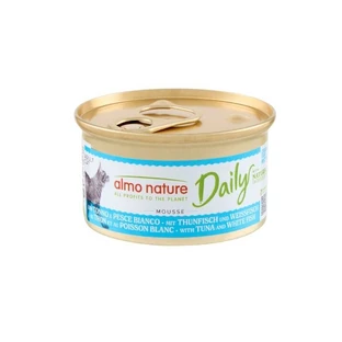 Almo Nature Daily Mousse van tonijn en witvis – Volledig voer voor volwassen katten, 85 g