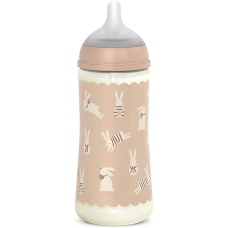 Suavinex Wonderland - Biberón «Conejito» de flujo lento, color beige, 360 ml