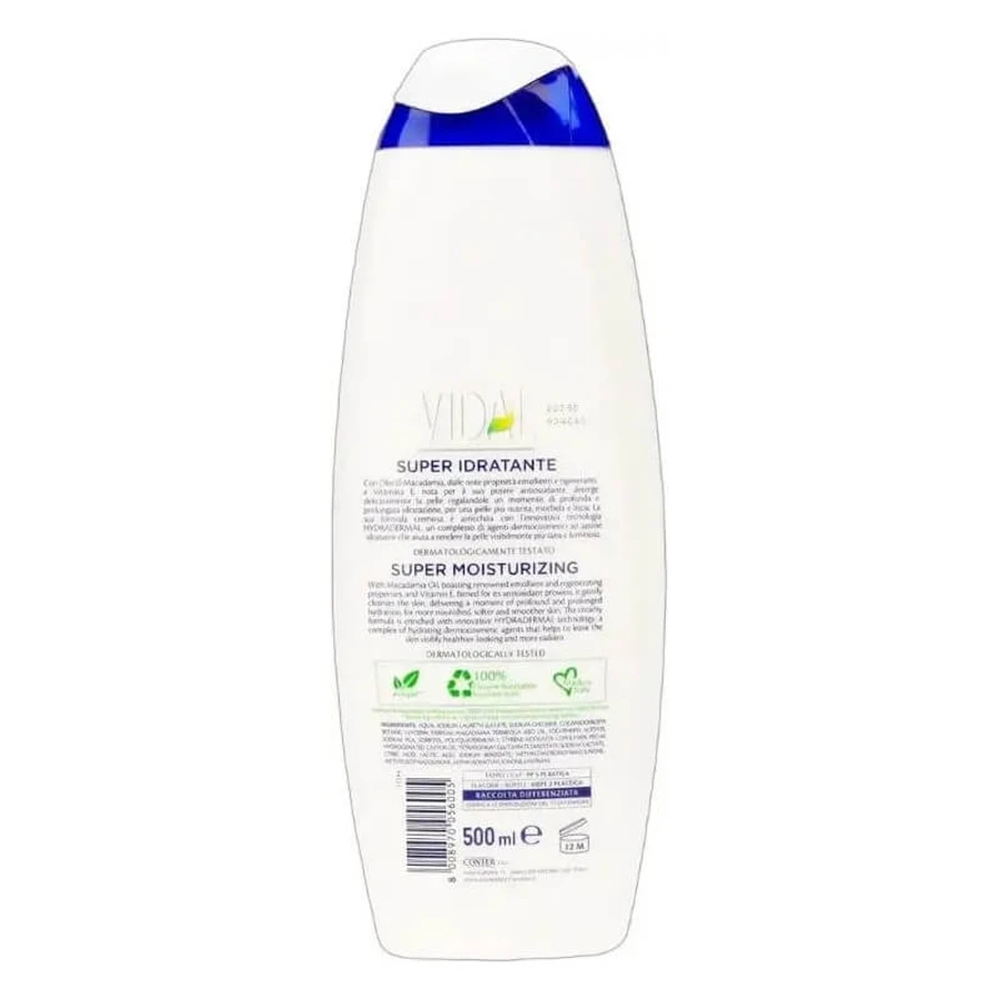 Vidal Super Moisturizing – Super feuchtigkeitsspendendes Duschgel, 500 ml