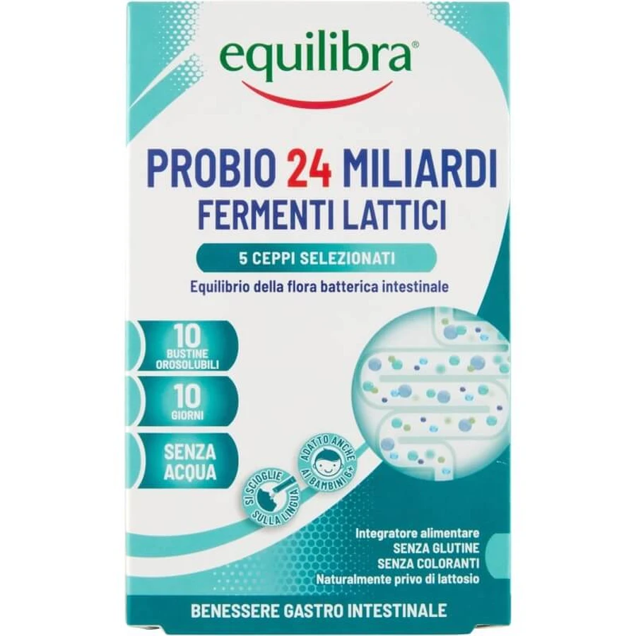 Equilibra Probio 24 Billion, 10 buccal-dissolving stick packs - dietary supplement for gut flora