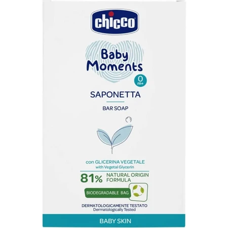 Chicco Baby Moments - Savon doux pour bébé, 100 g