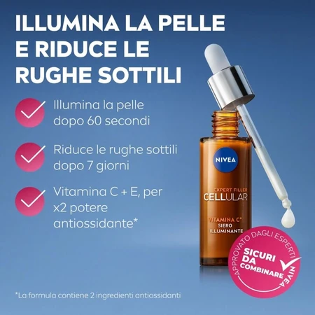 Sérum de vitamina C Nivea Cellular Expert - Iluminador y antienvejecimiento, 30 ml
