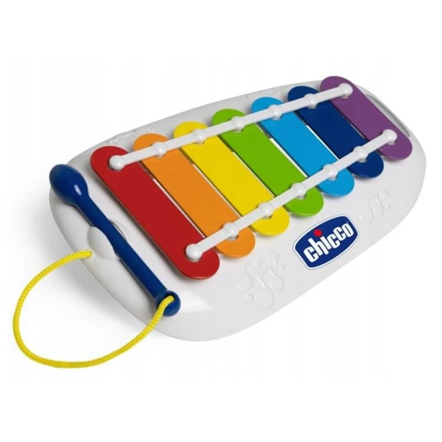 Chicco My First Xylophone – Lernspielzeug aus Holz mit Schlägel, ab 12 Monaten