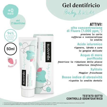 Set de higiene bucal «My First» de Suavinex: set de 3 piezas para niños de 0 a 6 años, rosa empolvado, 50 ml
