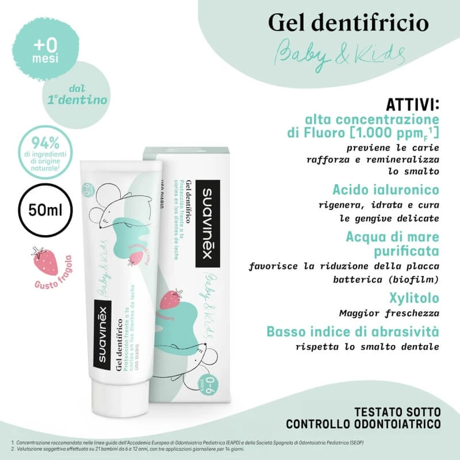 Set de higiene bucal «My First» de Suavinex: set de 3 piezas para niños de 0 a 6 años, rosa empolvado, 50 ml