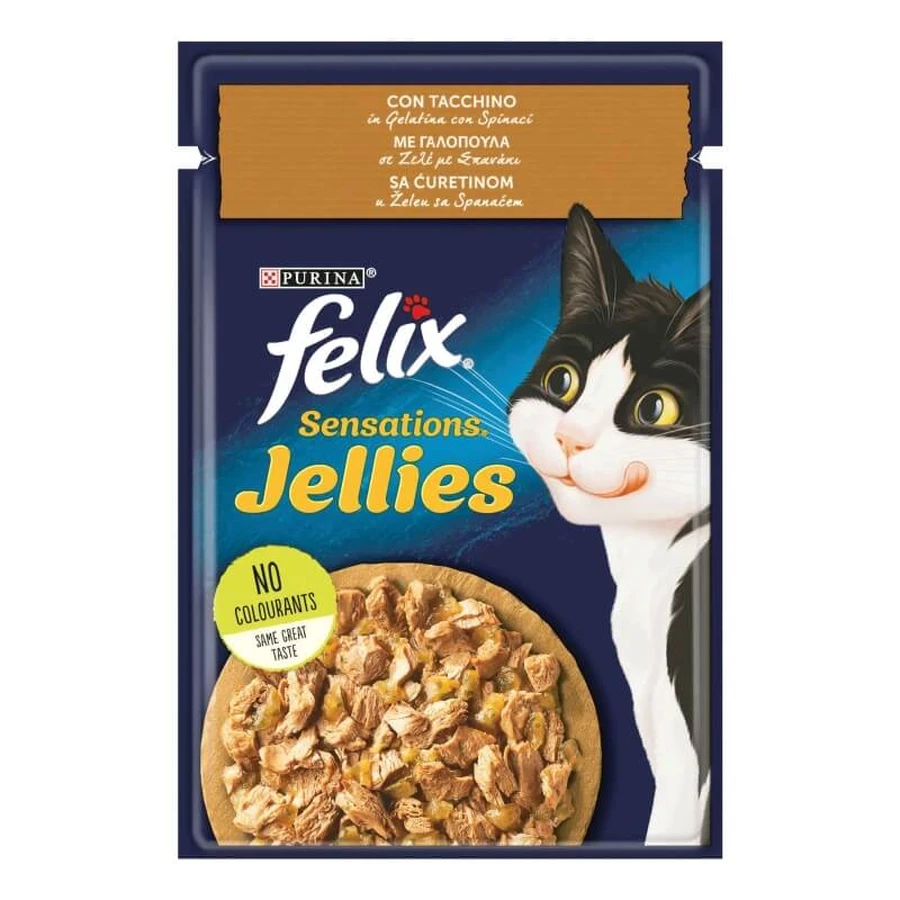 Purina Felix Sensations Turkey Jellies - Complete Cat Food, 100 g