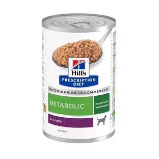 Hill's Prescription Diet Metabolic Beef - Comida húmeda para perros adultos destinada al control del peso, 370 g