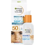 Garnier, protector solar facial SPF 50+ Ambre Solaire, sérum invisible Super UV, protección muy alta, 30 ml