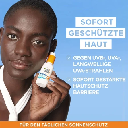 Garnier, protector solar facial SPF 50+ Ambre Solaire, sérum invisible Super UV, protección muy alta, 30 ml