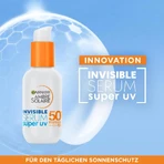 Garnier, protector solar facial SPF 50+ Ambre Solaire, sérum invisible Super UV, protección muy alta, 30 ml