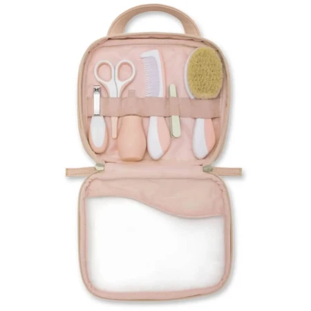 Nuvita-verzorgingsset voor baby's – 9 accessoires met opbergzakje, vanaf 0 maanden, roze