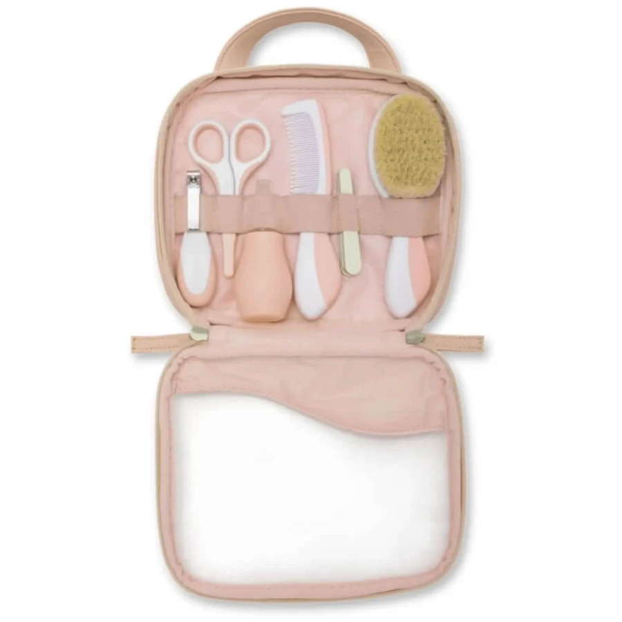 Nuvita-verzorgingsset voor baby's – 9 accessoires met opbergzakje, vanaf 0 maanden, roze