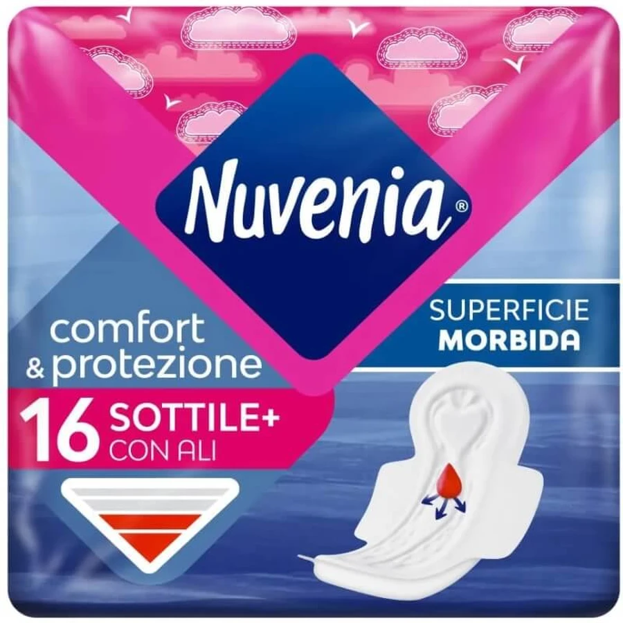 Nuvenia Thin+ with Wings - 16 pads for normal flow