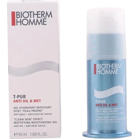 Biotherm Homme T-Pur, gel hidratante matificante contra el exceso de grasa y los brillos, 50 ml