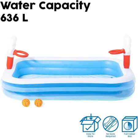 Baloncesto Bestway - Piscina hinchable de 251 x 168 cm