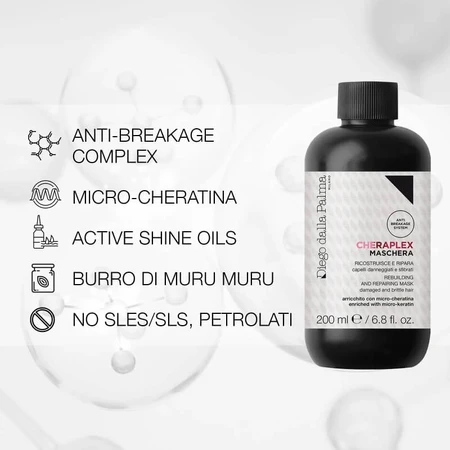 Diego dalla Palma Cheraplex-masker – Herstelt en verzorgt beschadigd en broos haar, 200 ml