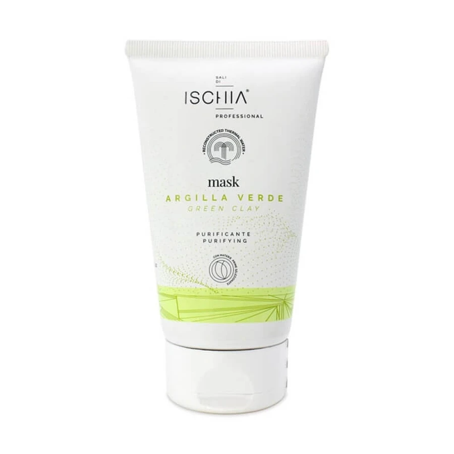 Arcilla verde de Ischia Salts: mascarilla facial purificante, desintoxicante y reequilibrante para pieles mixtas y grasas, 150 ml