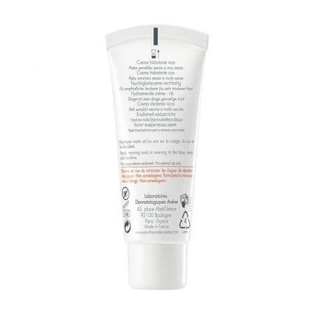 Hydrance Riche Moisturizing Cream for Dry and Very Dry Skin, 40 ml, Avene