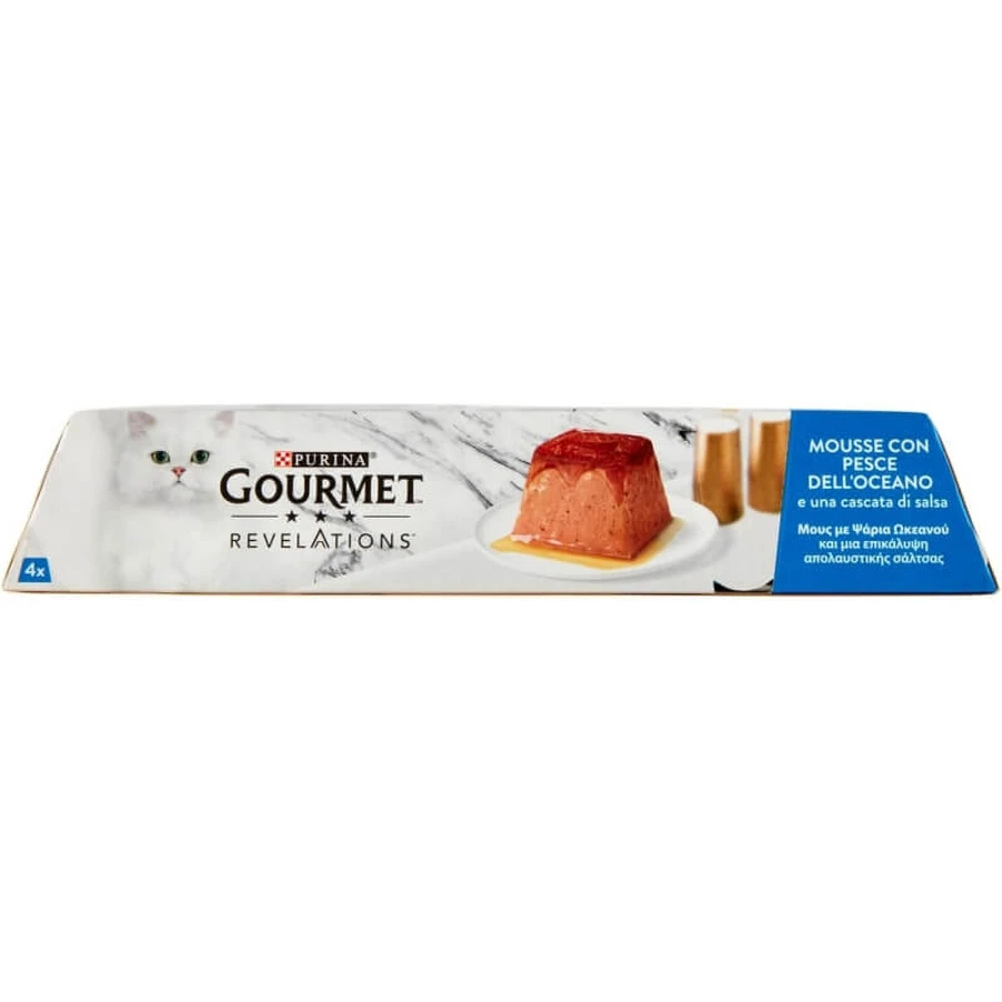 Purina Gourmet Revelations Mousse with Ocean Fish - Wet Food for Adult Cats, 4 x 57 g