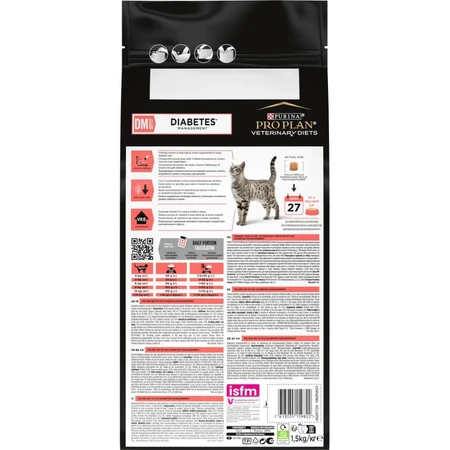 Purina Pro Plan Diet DM Diabetes - Complete dietetic food for adult cats with diabetes mellitus, 1.5 kg
